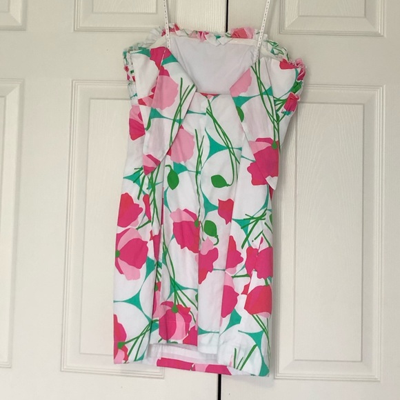 Lilly Pulitzer strapless ruffle shift dress, size 6 - Picture 2 of 12